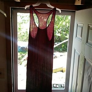 Maroon maxi dress